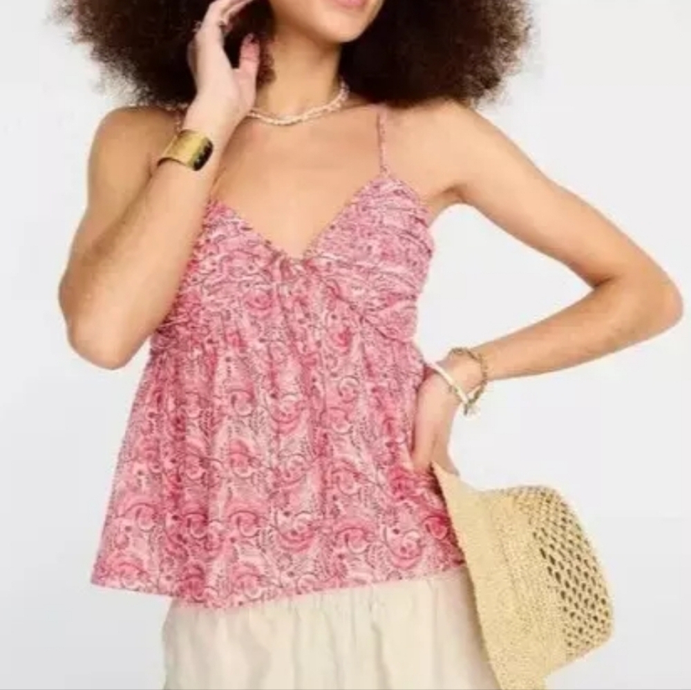 J. Crew Lurex Gauze Gathered Camisole Tank Top
